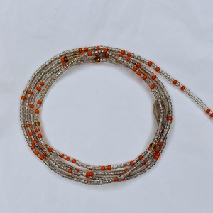 Orange & Clear Waist Beads